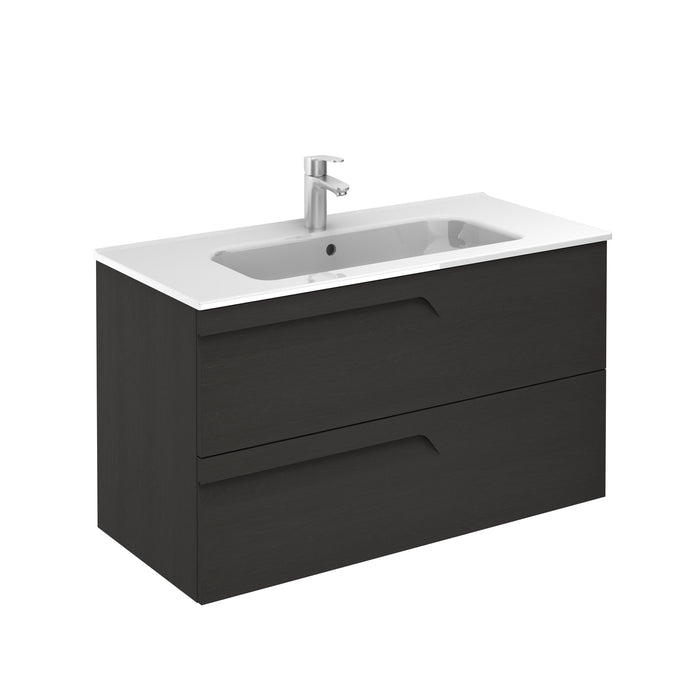ROYO VITALE Bathroom Furniture with Sink 2 Drawers Gray Nature