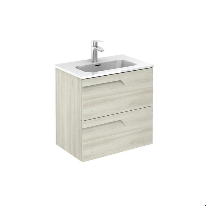 ROYO VITALE Bathroom Cabinet with Reduced Depth Sink 2 Drawers White Nature