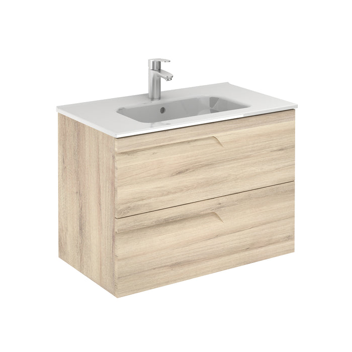 ROYO VITALE Bathroom Furniture with Sink 2 Drawers Beige Nature