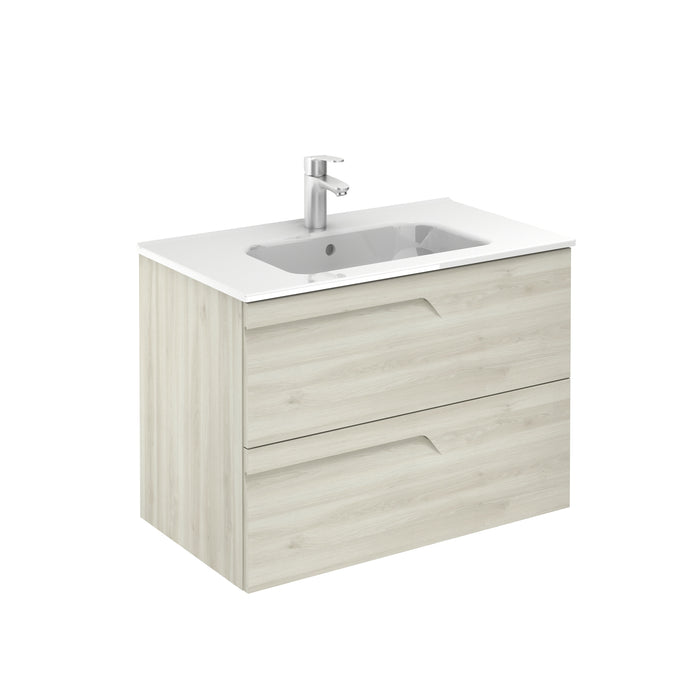 ROYO VITALE Bathroom Furniture with Sink 2 Drawers White Nature