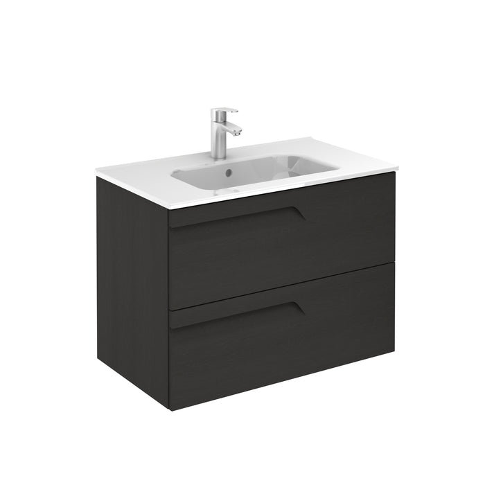 ROYO VITALE Bathroom Furniture with Sink 2 Drawers Gray Nature
