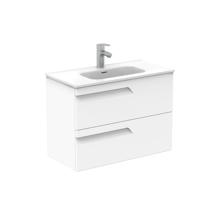 ROYO VITALE Complete Bathroom Furniture Set Reduced Depth 2 Drawers Gloss White