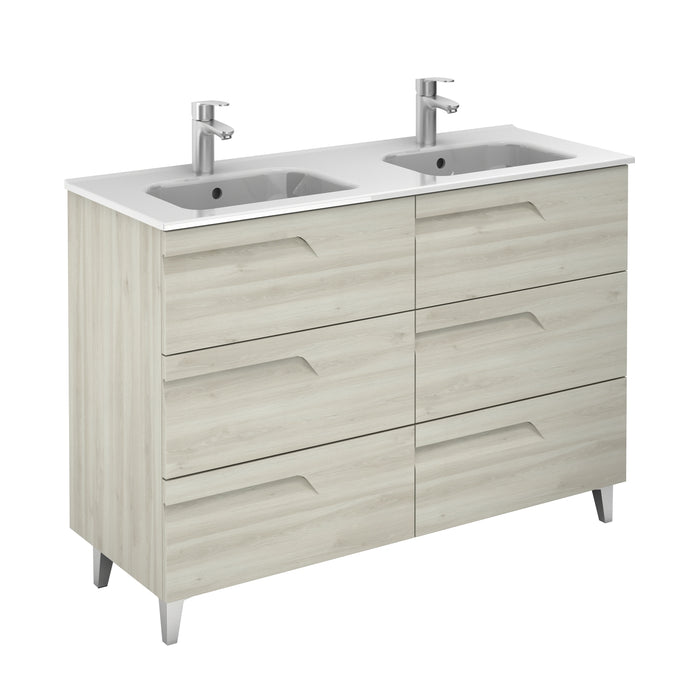 ROYO C0072430 VITALE Bathroom Furniture with Sink 120 cm 6 Drawers White Nature