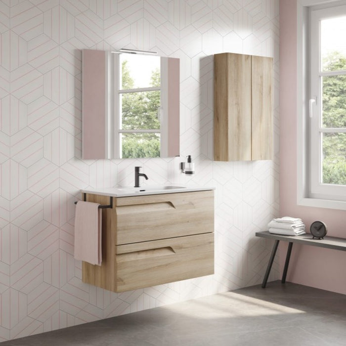 ROYO VITALE Complete Bathroom Furniture Set with 2 Drawers Beige Nature