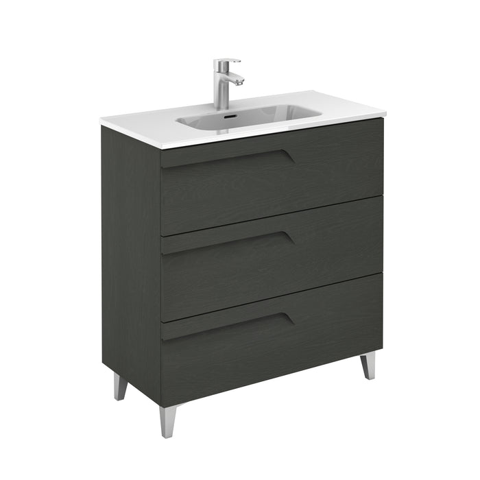 ROYO VITALE Complete Bathroom Furniture Set Reduced Depth 3 Drawers Nature Gray