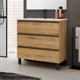 BATHME MADISON TOP Sink Cabinet 3 Drawers Colour Ostippo Oak