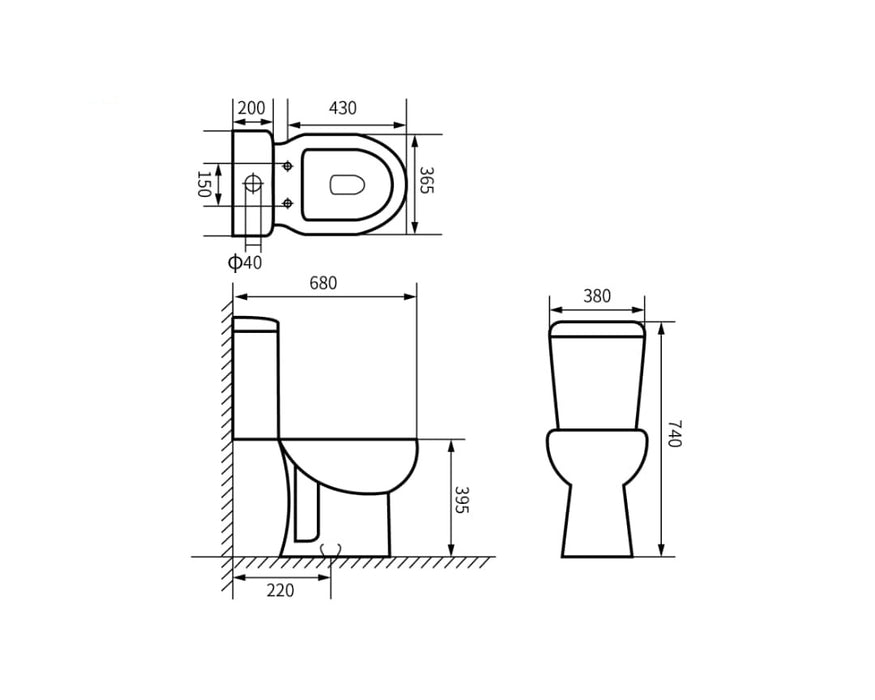 BATHME 20337 BOLONIA Complete Toilet Floor Outlet