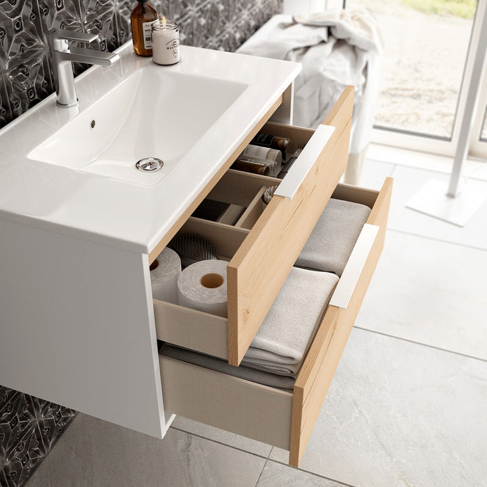 BATHME TWO Bathroom Furniture with Sink 80 cm White