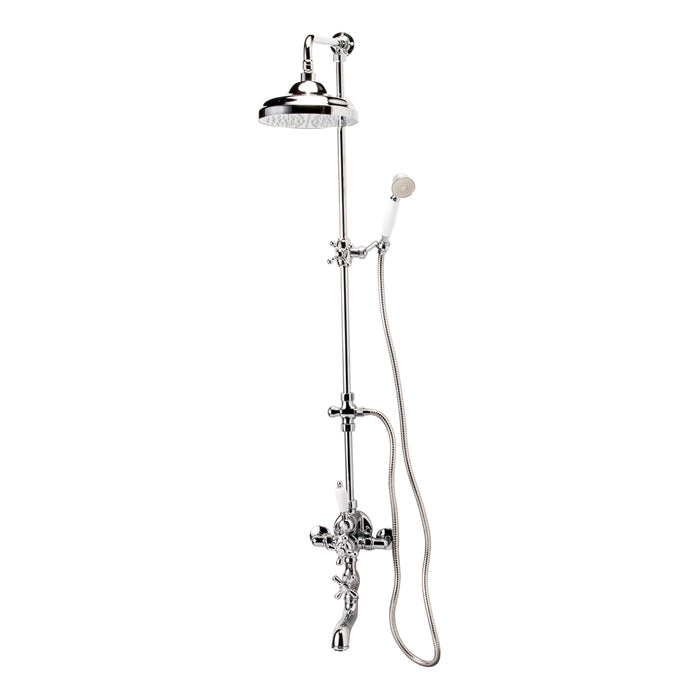 GALINDO 40041300 RETRO Thermostatic Bath-Shower Tap with Column with Chrome Accessories