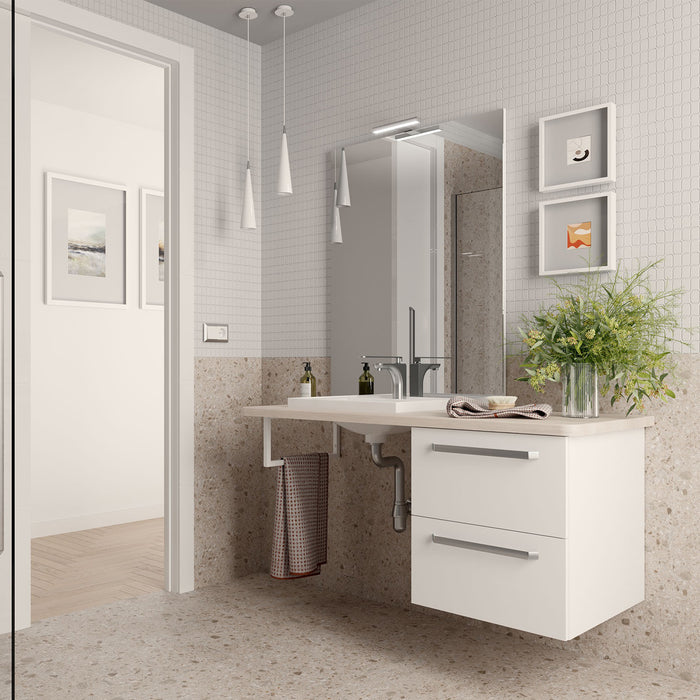 SALGAR 89600 PMR EASY BATH 1300 Complete Set Right Reduced Mobility Bathroom Furniture Natural Oak