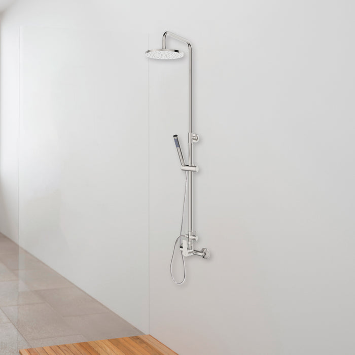 GALINDO 71250100 Albos Mixing Shower Column 200 mm Sprayer and Stainless Steel Hose