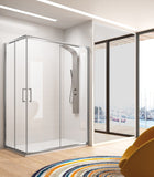 KASSANDRA BEL-LA Angular Shower Screen 2F+2C Silver Transparent