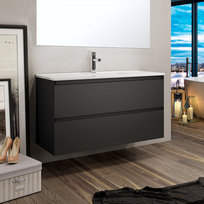 Baño Grifo Lavabo Diseño BATHME PARIS Mueble De Baño+Lavabo Negro