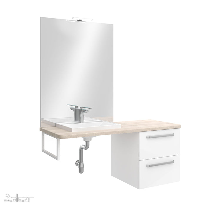 SALGAR 89600 PMR EASY BATH 1300 Complete Set Right Reduced Mobility Bathroom Furniture Natural Oak