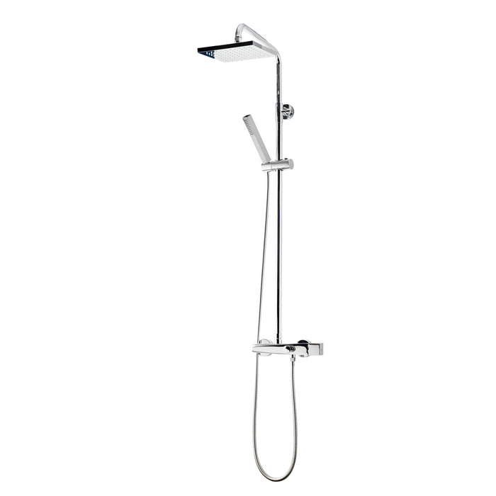 GALINDO 57050200 Alia Mixing Shower Column Square Shower Head 200 mm and PVC Hose