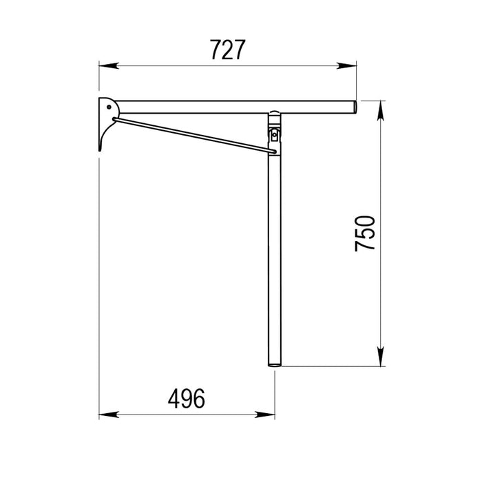 PRESTO 89177PR EQUIP Folding Support Bar Wall-Floor Nylon