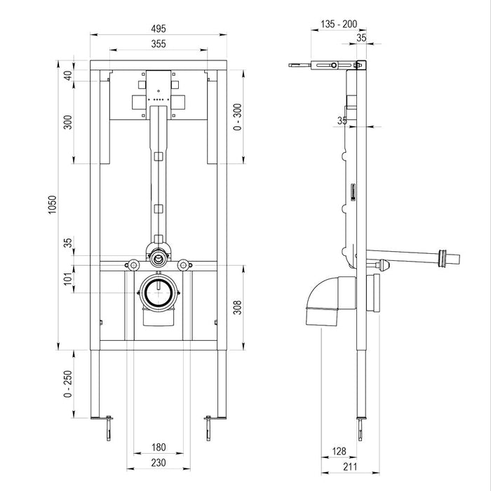 PRESTO 18817PR DOMO SENSIA Adjustable Frame Support For Toilet With Electronic Flushor Stainless Steel Transformer