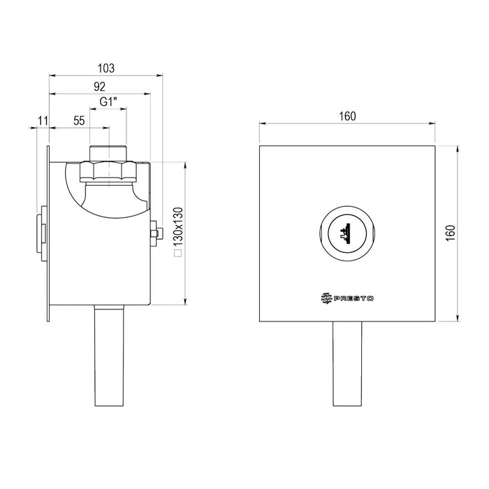 PRESTO P2619300 XT Ie 2D Mármol Negro Sin Llave De Paso