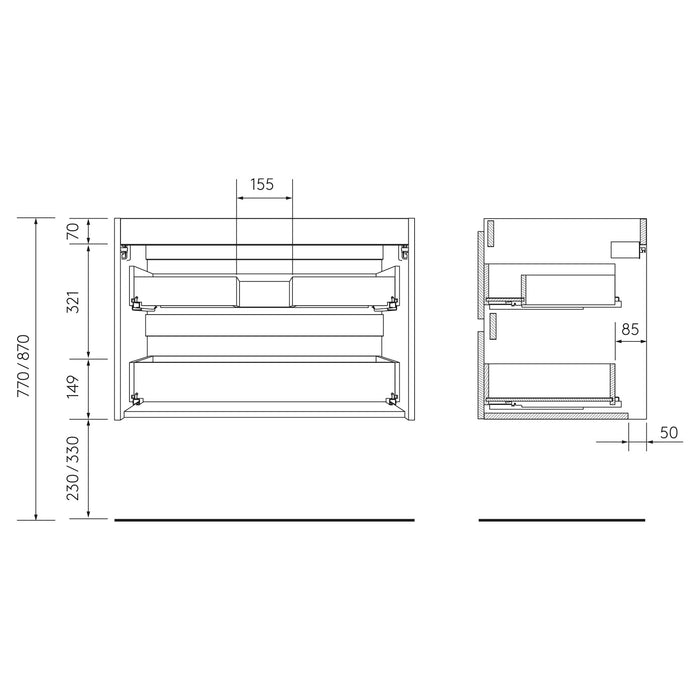 SALGAR 97970 BORN Mueble de Baño con Lavabo y Encimera 120 cm Color Roble