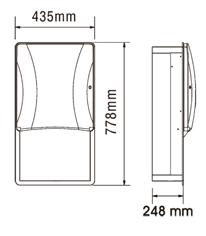 MEDICLINICS 2A01 Built-in Paper Towel Dispenser AISI 304 Satin