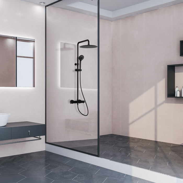 RAMON SOLER 945412RP300NM Thermostatic Shower Set with Telescopic Bar Black