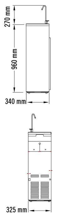 MEDICLINICS FAP050C Fuente de Agua Refrigerada con Pedal AISI 304 Acabado Brillo 30L/h