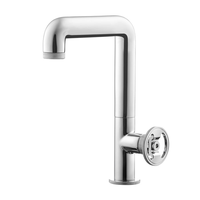 GALINDO 7964500 STREM Round Push-Button Tall Basin Tap with Semi-Automatic Outlet