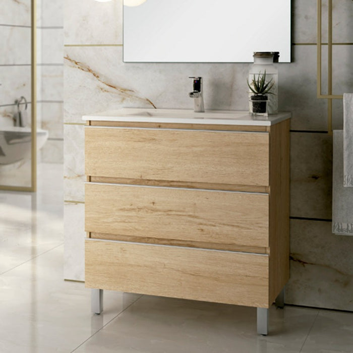 BATHME MADISON TOP Sink Cabinet 3 Drawers Colour Bamboo