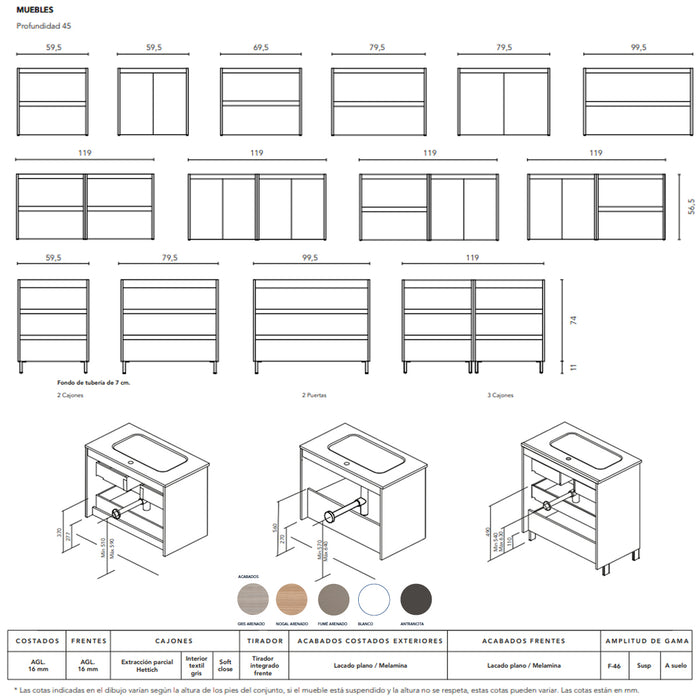 ROYO SANSA Complete Furniture Set 2 Doors Glossy Anthracite