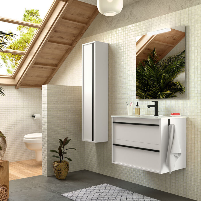 SALGAR ATTILA Complete Matte White Bathroom Furniture Set