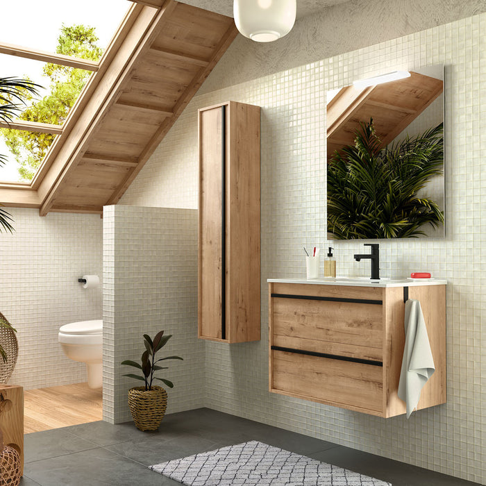 SALGAR ATTILA Ostippo Oak Complete Bathroom Furniture Set