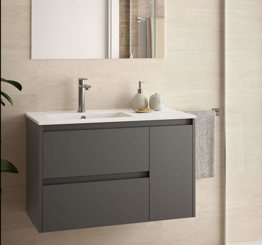 Mueble de baño con lavabo doble integrado y de 120 cm de acabado blanco  Noja Salgar 85089