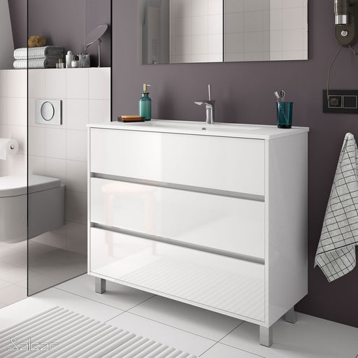 Mueble de baño de suelo Dundee color Blanco Lacado de 70 cm - Comprar  online al mejor precio.