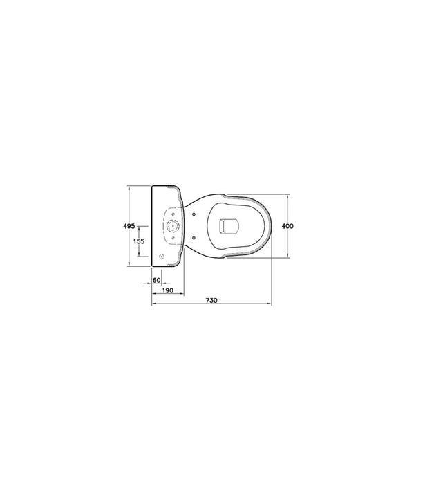 SANITANA GRSC1.P57C0 GRECIA Toilet Bowl With No Cistern Floor Outlet Pergamon Colour