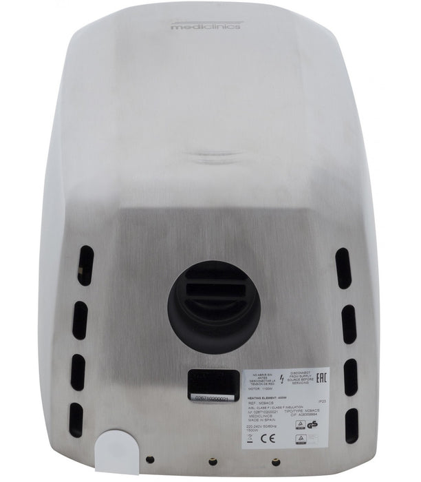 MEDICLINICS M09ACS-FIL MACHFLOW Automatic Hand Dryer Satin Finish with Hepa Filter