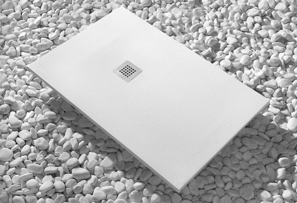 Plato de ducha rectangular moderno en resina blanca o gris