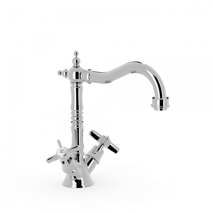Grifo mezclador de lavabo de 3 agujeros, latón retro, caliente y frío, doble mango, grifo de lavabo de baño, a prueba de óxido, a prueba de fugas, negro (color cromado Grifo mezclador de lavabo de 3 agujeros, latón retro, caliente y frío, doble mango, grifo de lavabo de baño, a prueba de óxido, a prueba de fugas, negro (color cromado