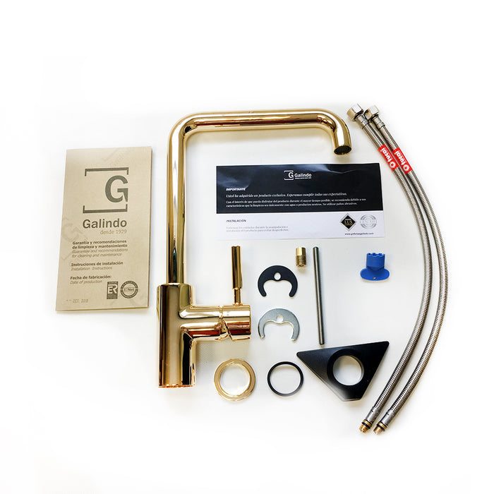 GALINDO 8648618 THEO High Spout Kitchen Tap Gold