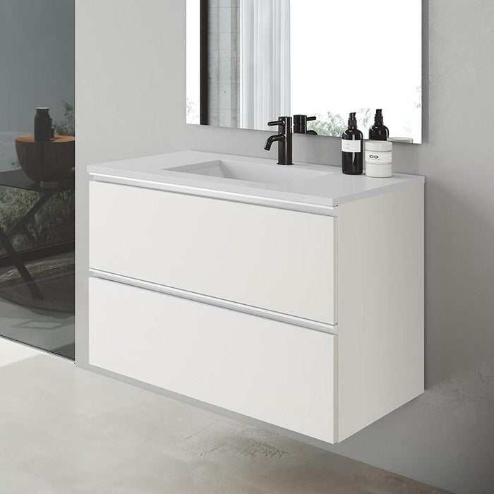 Mueble de baño suspendido Luton 80 cm ancho Blanco Mate - Comprar online al  mejor precio.